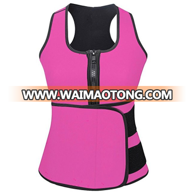 Neoprene Sauna Suit Tank Top Vest with Adjustable Waist Trimmer Belt