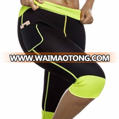 Women Weight Loss Hot Neoprene Sauna Sweat Pants with Side Pocket Workout Thighs Slimming Body Shaper  for ladies