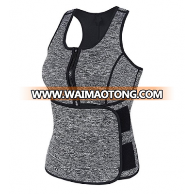 Women Sauna Sweat Vest Neoprene Waist Trainer Workout Slimming Vest For Weight Loss With Adjustable Waist Trimmer Belt